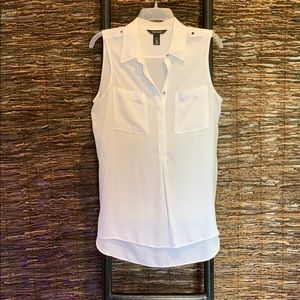 White sleeveless blouse, size M